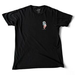 Lost Men's Black Tee with Artistic Graphic